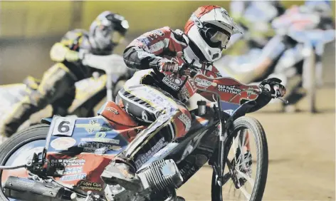  ??  ?? Simon Lambert leads the way for Panthers against Workington.