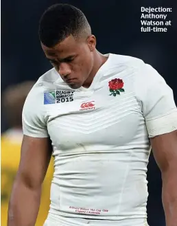  ??  ?? Dejection: Anthony Watson at full-time