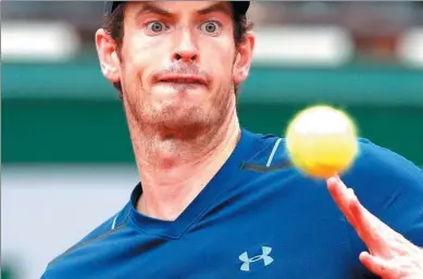  ?? AP PHOTO/CHRISTOPHE ENA ?? Britain’s Andy Murray                                                                                                                                                                                                                                       ...