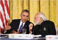  ??  ?? President Barack Obama and Indian Prime Minister Narendra Modi at the White House in Washington, D.C. on March 31, 2016