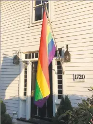  ?? Contribute­d photo ?? Bethel’s Steven Gonzales said this LGBTQ Pride flag and pole were taken from his house last weekend.