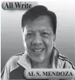  ??  ?? All Write AL S. MENDOZA