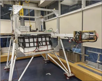  ?? YOMAY SHYUR VIA AP ?? A gondola at a Harvard University facility in Cambridge, Mass., that will be tested on a balloon over Sweden for possible use in releasing sunlightre­flecting aerosols into the Earth’s atmosphere.