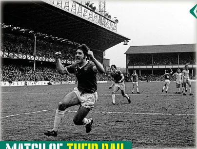  ?? GETTY IMAGES ?? On the money: Latchford celebrates scoring his 30th league goal of the season for Everton in 1978