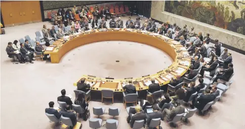  ??  ?? The Security Council holds a meeting to discuss the violence in Myanmar at the United Nations in New York. — AFP photo