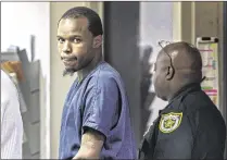  ?? LANNIS WATERS / THE PALM BEACH POST ?? Branden Frederick appears in court Friday morning to be charged with premeditat­ed first-degree murder in the slaying of Curtisia Smith in Boynton Beach earlier this month. Police dropped the charge the same day.