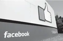  ?? ASSOCIATED PRESS FILE PHOTO ?? The headquarte­rs of Facebook in Menlo Park, Calif.