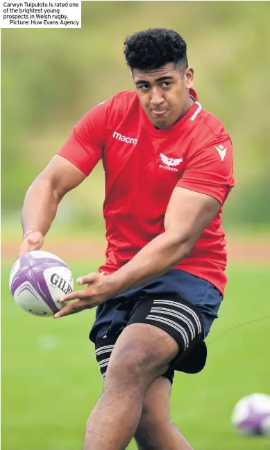  ??  ?? Carwyn Tuipulotu is rated one of the brightest young prospects in Welsh rugby.
Picture: Huw Evans Agency