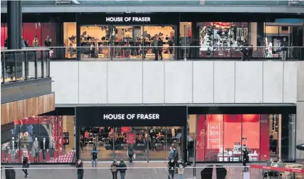 ??  ?? House of Fraser in Cabot Circus; Inset left, new owner Mike Ashley; Below models in Soulcal coats similar to the one a former House of Fraser customer has now given to a homeless charity after finding it on sale in Sports Direct