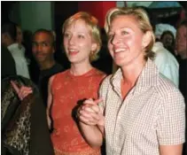  ?? CHRIS PIZZELLO — THE ASSOCIATED PRESS FILE ?? In this file photo, actress-comedian Ellen DeGeneres, right, and actress Anne Heche arrive at the world premiere of the film “Face/ Off,” in the Hollywood section of Los Angeles. It was 20 years ago that Ellen DeGeneres made history as the first...