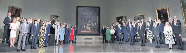  ?? AFP ?? Nato member countries’ heads of state and their spouses pose during a visit to the Prado Museum in Madrid, on Tuesday, as they attend an official dinner during the recent summit.