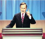  ??  ?? Determined . . . Accepting his party’s presidenti­al nomination at the Republican National Convention in New Orleans in 1988.