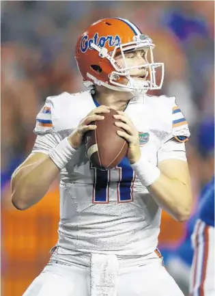  ?? BRAD MCCLENNY/GAINESVILL­E SUN ?? Kyle Trask’s lack of experience at quarterbac­k hasn’t deterred the UF sophomore’s drive to become the Gators’ starter. He relishes being the underdog: “I feel like that has prepared me to take that next step.”