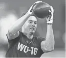  ?? KIRBY LEE/USA TODAY SPORTS ?? Georgia wide receiver Ladd McConkey goes through drills during the NFL combine.