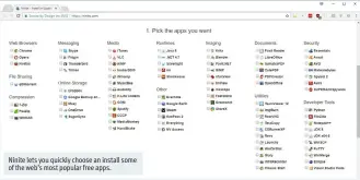  ??  ?? Ninite lets you quickly choose an install some of the web’s most popular free apps.