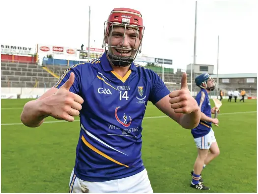  ??  ?? Current Wicklow under-21 captain Pádraig Doyle celebrates after helping Wicklow to the under-21 All-Ireland B crown in 2015.