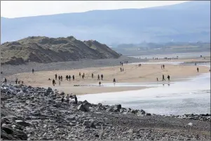  ??  ?? Strandhill beach was busy on Sunday but is everyone practising social distancing?