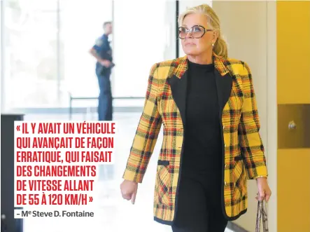  ?? PHOTO MARTIN ALARIE ?? La chanteuse Michèle Richard s’est présentée au palais de justice de Saint-jérôme, hier, pour plaider coupable d’avoir conduit sa voiture avec les facultés affaiblies sur l’autoroute 15 nord, non loin de SaintJérôm­e, au mois de mai 2016.