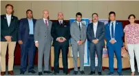  ?? Supplied photo ?? Navin Valrani, Sanjay Manchanda, Naveen Sharma, chairman, ICAI UAE (Dubai) Chapter, and other delegates at the ICAI forum on Saturday. —