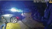  ?? AP ?? Tyre Nichols leans against a car after a brutal attack by Memphis cops. To fill slots, the department in recent years increased incentives and lowered standards.