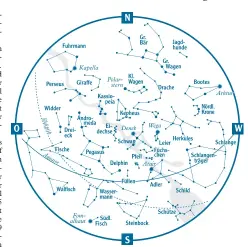  ?? Grafik: AZ-Grafik/dpa ?? So sieht der Sternenhim­mel im September aus.