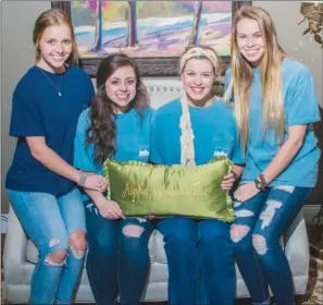  ?? WILLIAM HARVEY/RIVER VALLEY & OZARK EDITION ?? From left, Gabrielle Lucy, Zoey Rofkahr, Rachel Efken and Ali Cothern are the leaders of the group of Alpha Sigma Tau sorority members at the University of Central Arkansas will go on a mission trip to Guatemala in July.