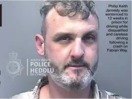  ??  ?? Philip Keith Jamesly was sentenced to 12 weeks in prison for driving while disqualifi­ed and careless driving following a crash on Fabian Way.