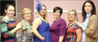  ??  ?? Caoimhe Moynihan, Mary Hickey, Marie Cleverly, Karen Moynihan, Orla O’Callaghan and Trish Murphy looking glamorous in outfits by The Pillbox, Killarney, at the Friends of the Children of Chernobyl Fashion Show in Rathmore.