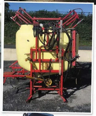  ??  ?? (above) A McConnell PA 50 hedge cutter sold for €11,600; (left)This mounted Hardi sprayer sold for €2,500; (below) the unsold lots included this New Holland 7840 tractor which had a reserve of €11,500.