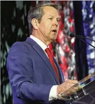  ?? MIGUEL MARTINEZ/AJC ?? Gov. Brian Kemp touts benefits of living in Georgia.