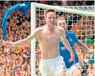  ??  ?? And he’s off! Steven MacLean after scoring in the 2014 Scottish Cup Final against Dundee United