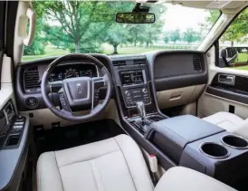  ??  ?? The Navigator’s cabin comes with plenty of leather and wood, giving the space the upscale look that people expect from a luxury SUV.