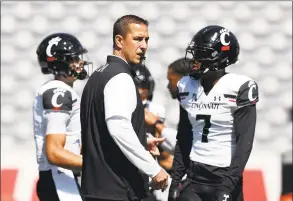  ?? Tim Warner / Getty Images ?? Cincinnati coach Luke Fickell and his 17th ranked Bearcats host UConn on Saturday.