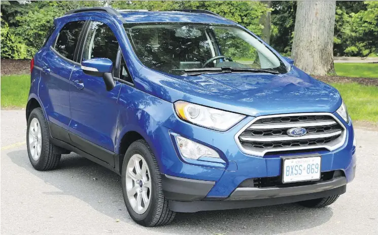  ?? PHOTOS: GRAEME FLETCHER/DRIVING ?? The Ford EcoSport crossover has been sold in other parts of the world for 15 years. The current model was launched overseas in 2012.