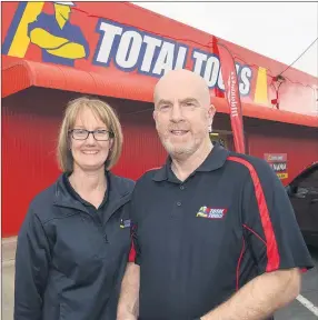  ??  ?? UP A GEAR: Total Tools Horsham franchisee­s Tracey and Stuart Hobbs. Picture: PAUL CARRACHER