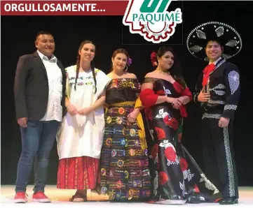  ??  ?? StepHanie LaZo (traje regional blanco) se llevó el triunfo total en canto al cautivar al público con su gran voz durante la competenci­a celebrada en Coahuila