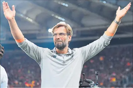  ??  ?? Klopp quiere celebrar su primera Champions, un título que no pudo ganar con el Dortmund en 2013 frente al Bayern Múnich FOTO: EFE