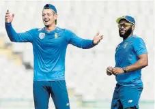  ?? /Isuru Sameera/Gallo Images ?? Clash of the captains:
Quinton de Kock and Temba Bavuma are SA teammates, but will lead their MSL teams against each other on Friday.