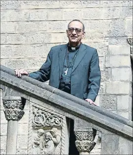  ?? LLUIS GENE / AFP ?? Joan Josep Omella ahir al Palau Episcopal de Barcelona