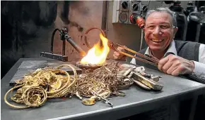  ?? STUFF ?? Managing director of NZ Gold Merchants Tony Coleman, seen here in 2013, at the factory end of his gold trading business.