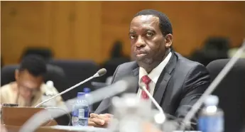  ?? | BONGANI SHILUBANE African News Agency (ANA) ?? LEBASHE director Tshepo Mahloele testifying at the PIC inquiry yesterday.