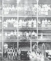  ??  ?? Bathers enjoy the mineral-rich waters of White Sulphur Springs in this photo dated June 1920 in White Springs.