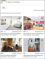  ?? AIRBNB ?? Airbnb listings in Oakland jumped 50 percent between June 2015 and May 2016, and rents increased during that time.