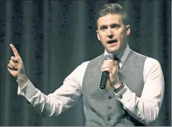  ??  ?? Fringe: Alt-right leader Richard Spencer’s rallies barely attract 150 people.