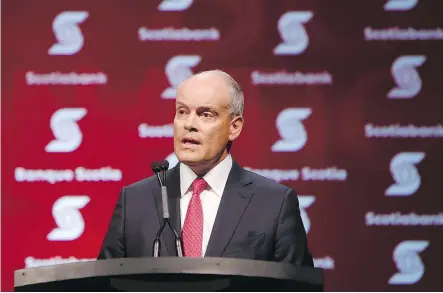  ?? COLE BURSTON/ THE CANADIAN PRESS ?? Scotiabank CEO Brian Porter told the company’s annual general meeting in Ottawa that building better energy infrastruc­ture, including currently stalled pipelines, would increase exports and benefit both the country’s economy and the bank.