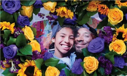  ??  ?? A tribute to Kobe Bryant and his daughter Gianna at the Staples Center in Los Angeles. Photograph: Kyle Grillot/Reuters