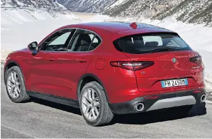  ??  ?? ITALIAN STYLE: Alfa Romeo’s sleek and smooth Stelvio has plenty of muscle