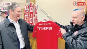  ?? Accrington Stanley ?? Keir Starmer visiting Accrington Stanley