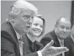  ?? EVAN VUCCI, AP ?? President Trump speaks with retail industry leaders in the Roosevelt Room of the White House on Wednesday. Trump said his plan will cut taxes overall.