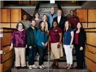  ?? (Photo by Megan Bean, courtesy) ?? New faculty graduates from the Maroon Institute for Writing Excellence include (front, left to right) Joanne Beriswill, Brian Counterman, Martha Barton, Kenya McKinley, Kim Smith and Gail Kopetz; (back, left to right) LaShan Simpson, Lesley...